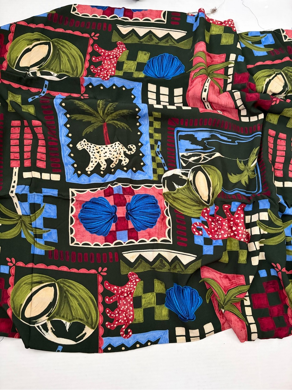leopard tropical viscose crepe fabric, 3 yards